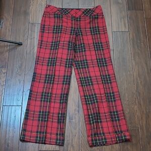 Tommy Hilfiger Vintage Red & Black Plaid Trousers size 12. Produced in 7/2002.